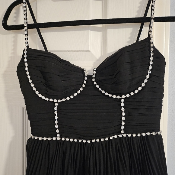 Self-Portrait Bustier Tiered Chiffon Midi-Dress - Picture 5 of 6